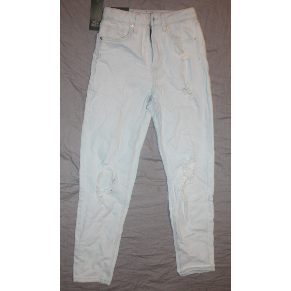 Women's Super-High Rise Distressed Mom Jeans - Wild Fable Light Blue Wash Sz 16